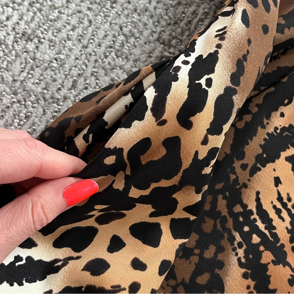 Ab Studio Animal Print U-neck Midi Dress Size 2 - Picture 12 of 16